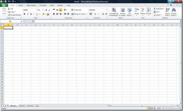 Excel 2010 First Opened